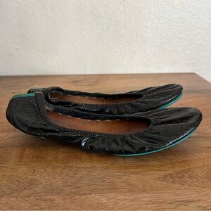 TIEKS Obsidian Black Patent Leather Ballet Flats US Size 8
